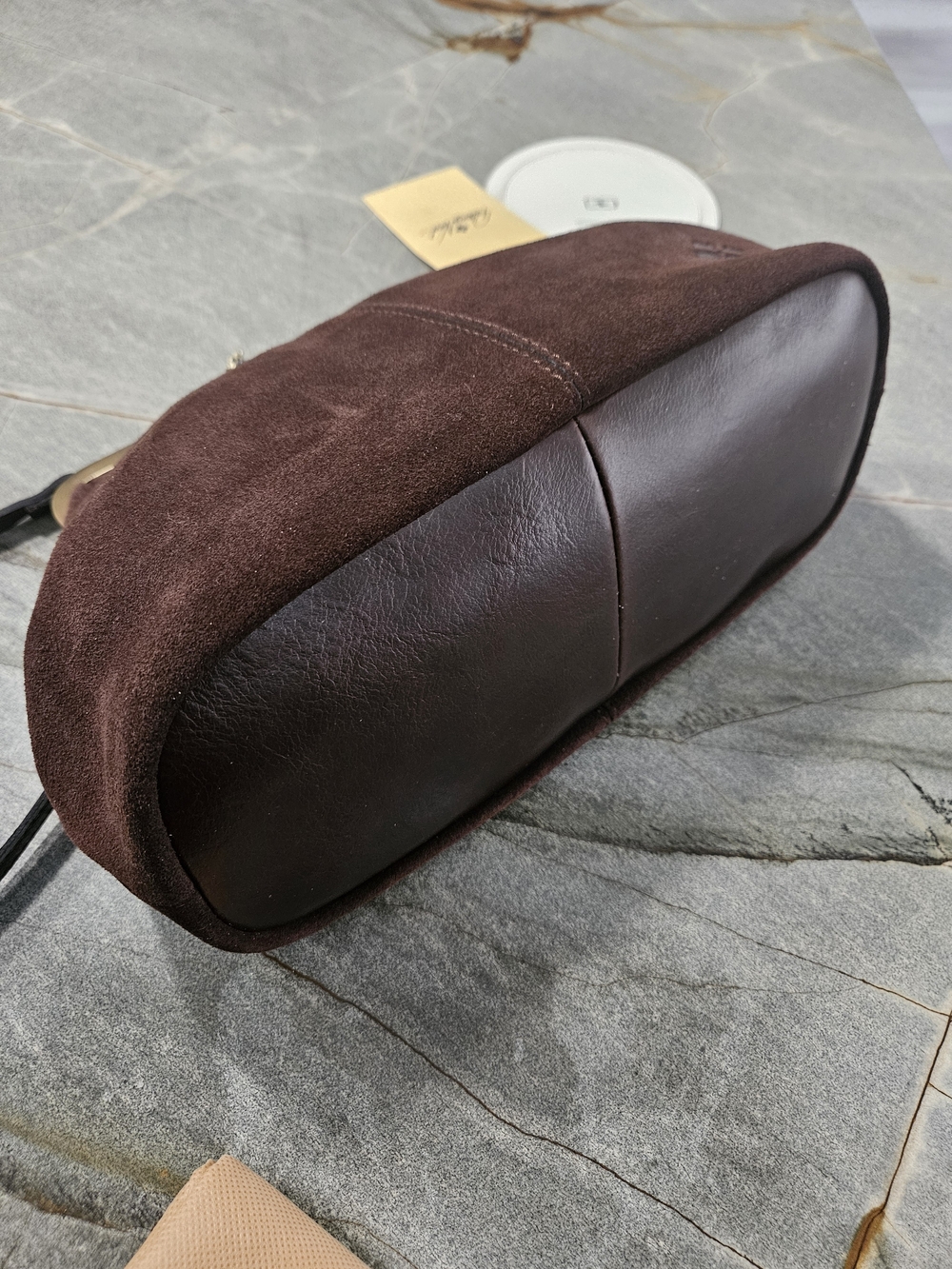 NWT Patricia Nash Sofia Chocolate Suede Kiss Lock Frame Bag Medium - Picture 12 of 15